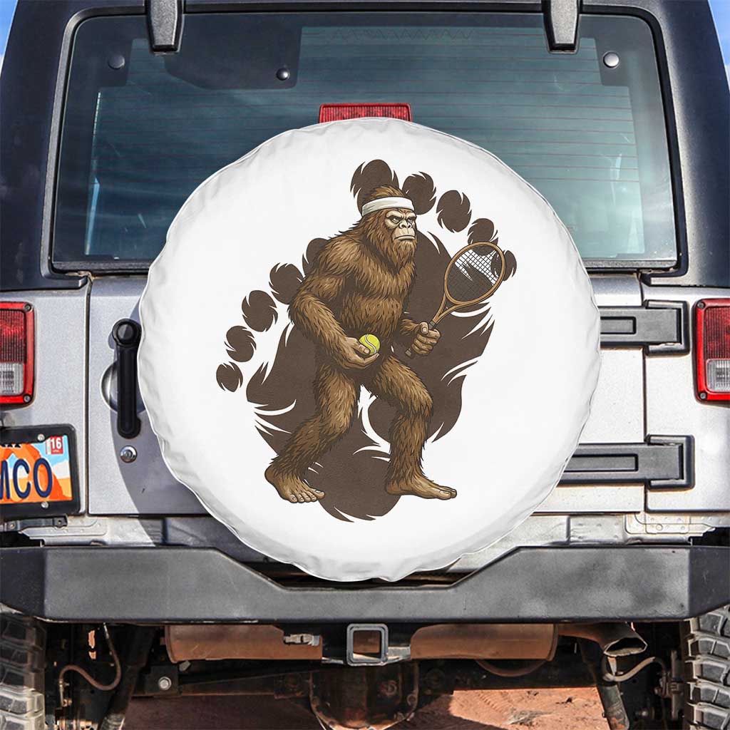 Funny Bigfoot Tennis Player Spare Tire Cover Folklore Cryptid Gift - Wonder Print Shop