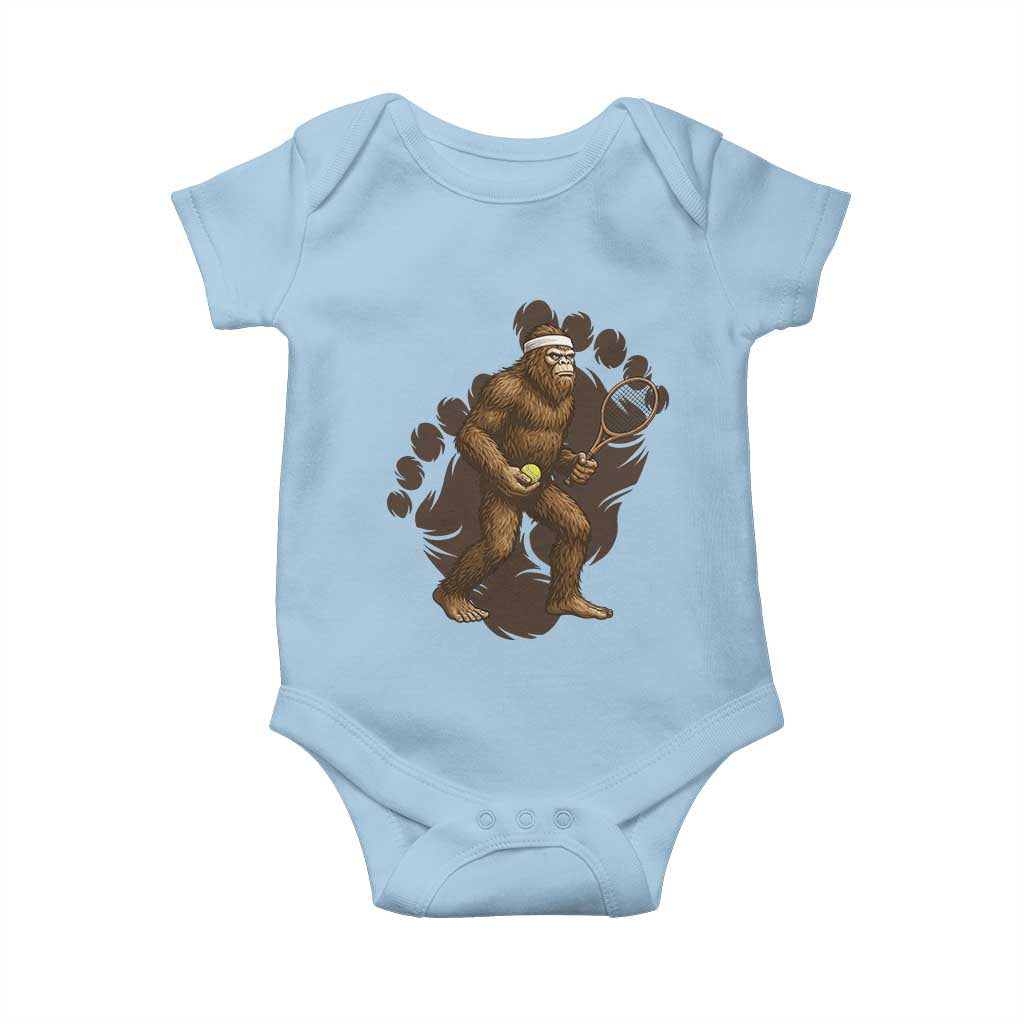 Funny Bigfoot Tennis Player Baby Onesie Folklore Cryptid Gift - Wonder Print Shop