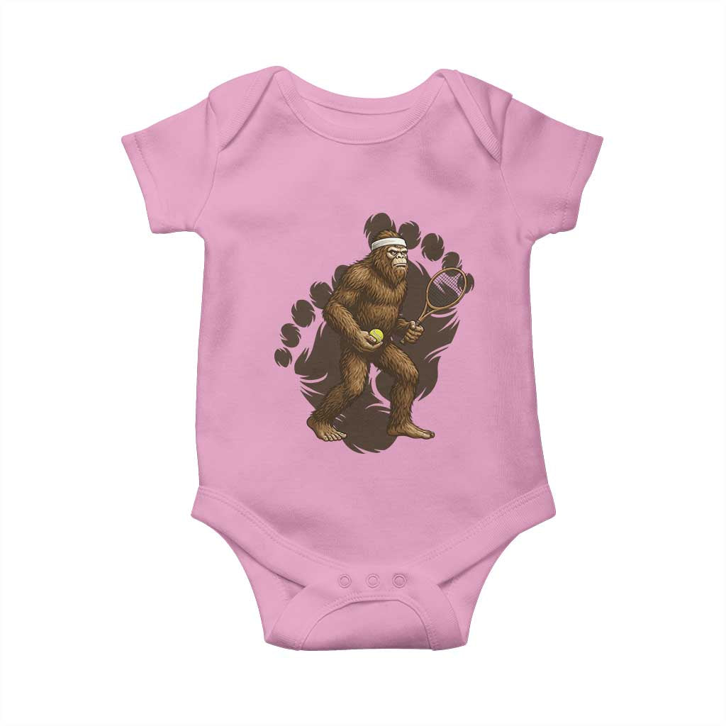 Funny Bigfoot Tennis Player Baby Onesie Folklore Cryptid Gift - Wonder Print Shop