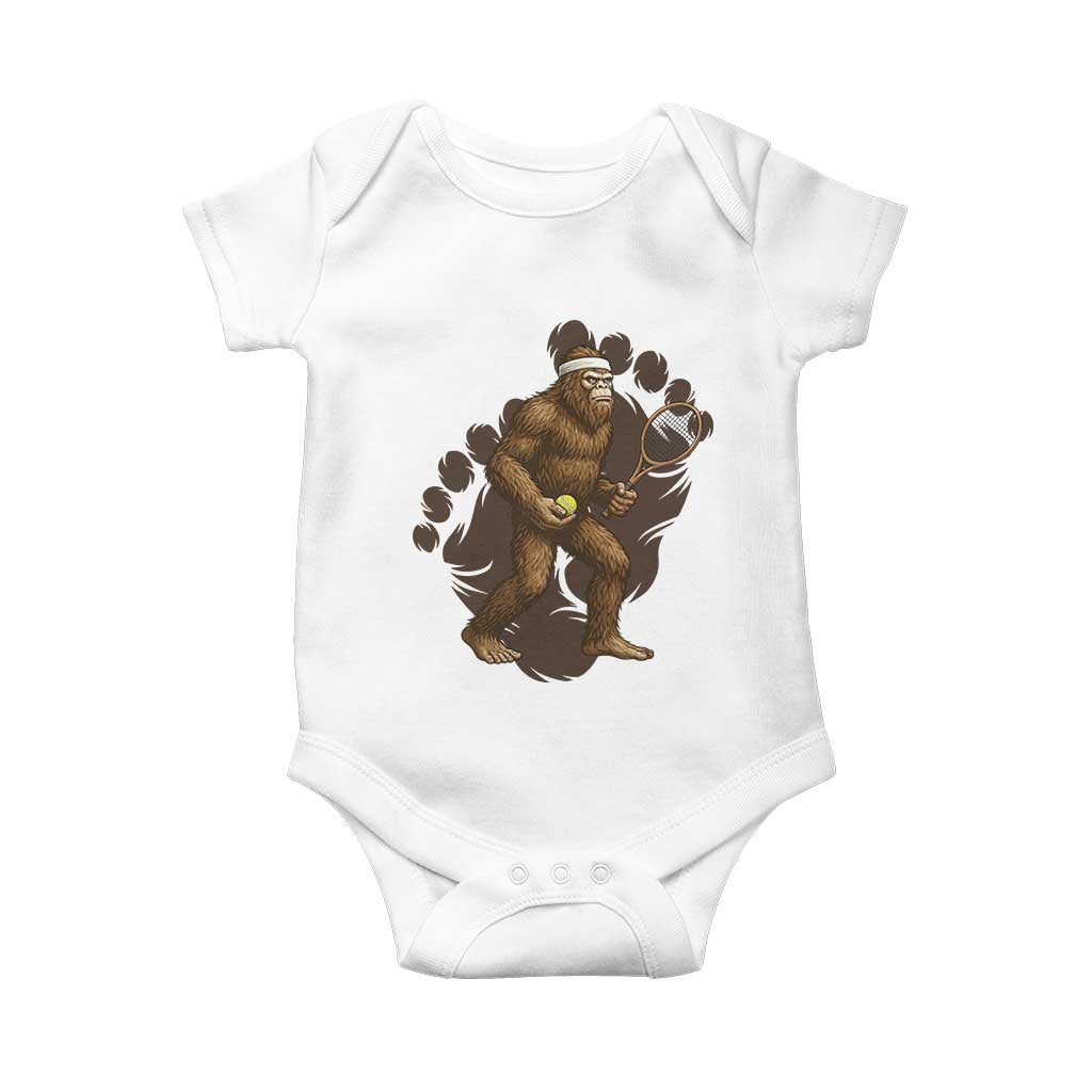 Funny Bigfoot Tennis Player Baby Onesie Folklore Cryptid Gift - Wonder Print Shop