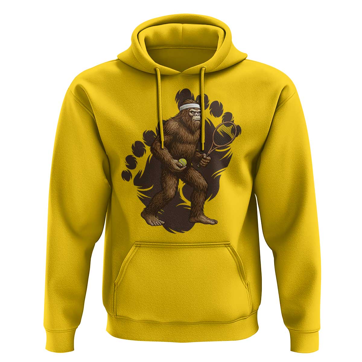 Funny Bigfoot Tennis Player Hoodie Folklore Cryptid Gift - Wonder Print Shop