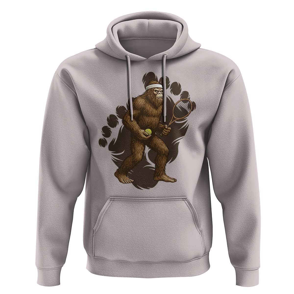 Funny Bigfoot Tennis Player Hoodie Folklore Cryptid Gift - Wonder Print Shop