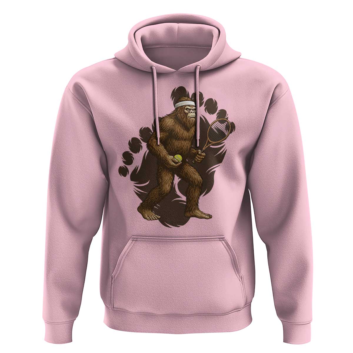 Funny Bigfoot Tennis Player Hoodie Folklore Cryptid Gift - Wonder Print Shop