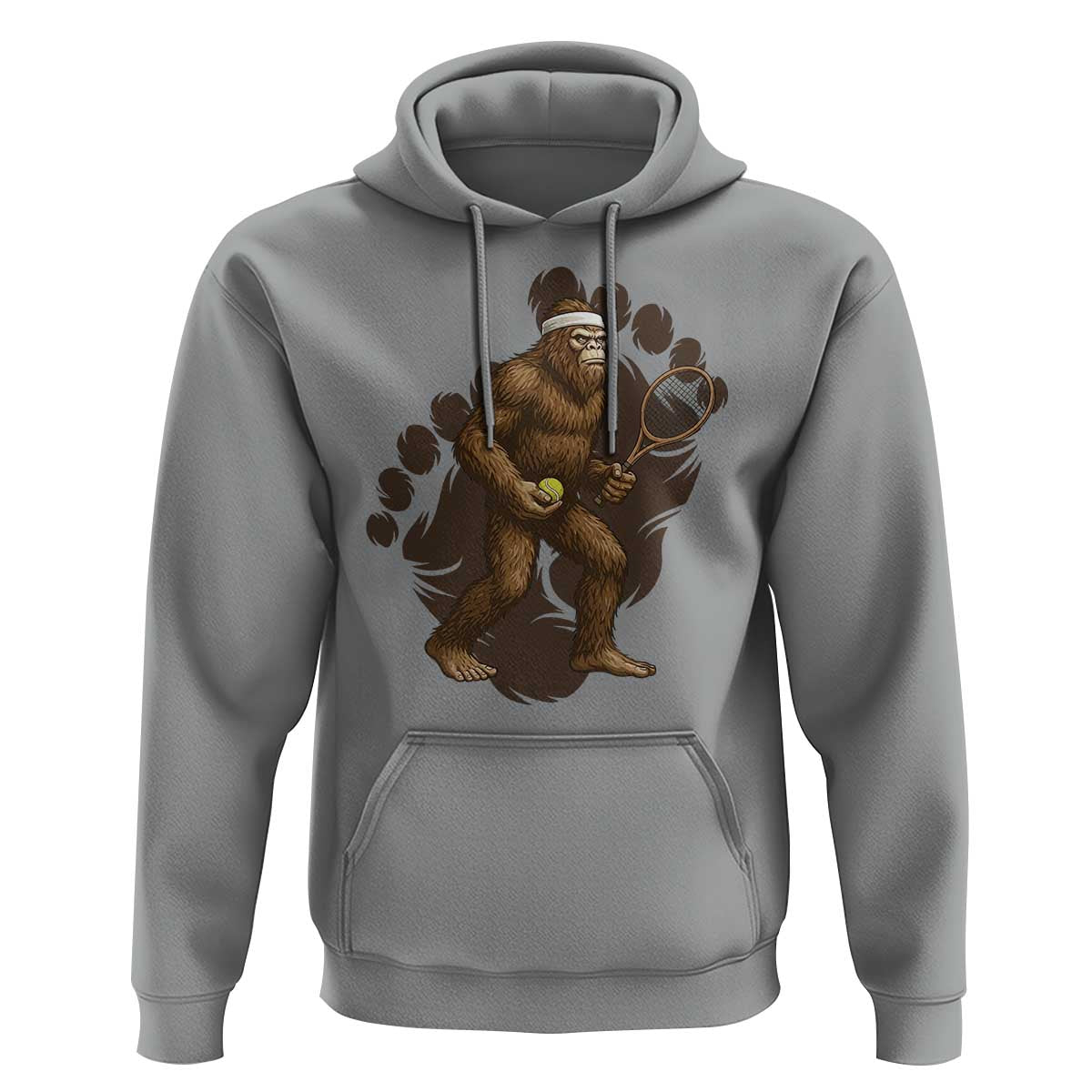 Funny Bigfoot Tennis Player Hoodie Folklore Cryptid Gift - Wonder Print Shop