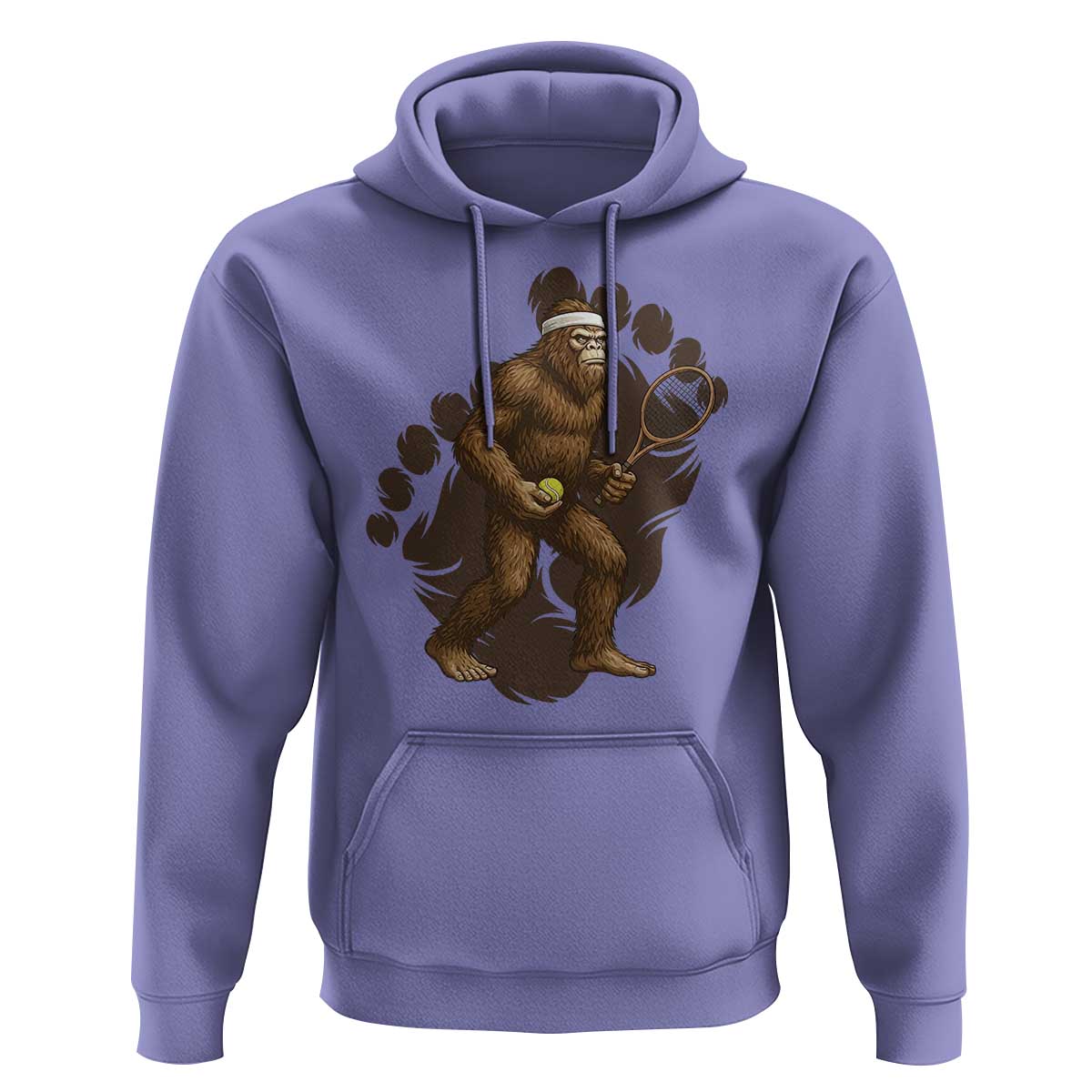 Funny Bigfoot Tennis Player Hoodie Folklore Cryptid Gift - Wonder Print Shop