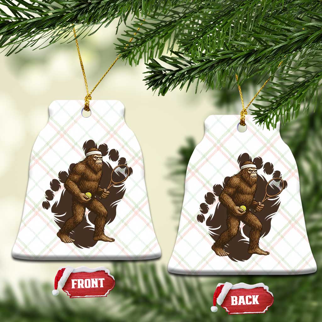 Funny Bigfoot Tennis Player Ceramic Ornament Folklore Cryptid Gift - Wonder Print Shop