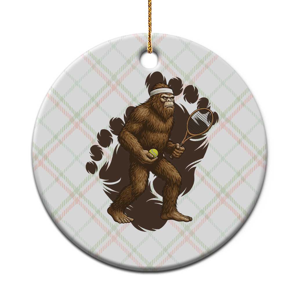 Funny Bigfoot Tennis Player Ceramic Ornament Folklore Cryptid Gift - Wonder Print Shop