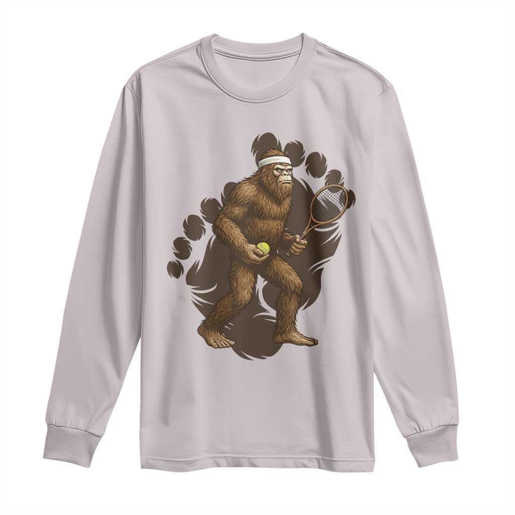 Funny Bigfoot Tennis Player Long Sleeve Shirt Folklore Cryptid Gift - Wonder Print Shop