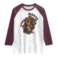 Funny Bigfoot Tennis Player Raglan Shirt Folklore Cryptid Gift - Wonder Print Shop