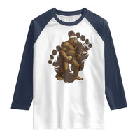 Funny Bigfoot Tennis Player Raglan Shirt Folklore Cryptid Gift - Wonder Print Shop
