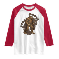 Funny Bigfoot Tennis Player Raglan Shirt Folklore Cryptid Gift - Wonder Print Shop