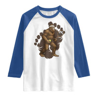 Funny Bigfoot Tennis Player Raglan Shirt Folklore Cryptid Gift - Wonder Print Shop