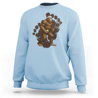 Funny Bigfoot Tennis Player Sweatshirt Folklore Cryptid Gift - Wonder Print Shop