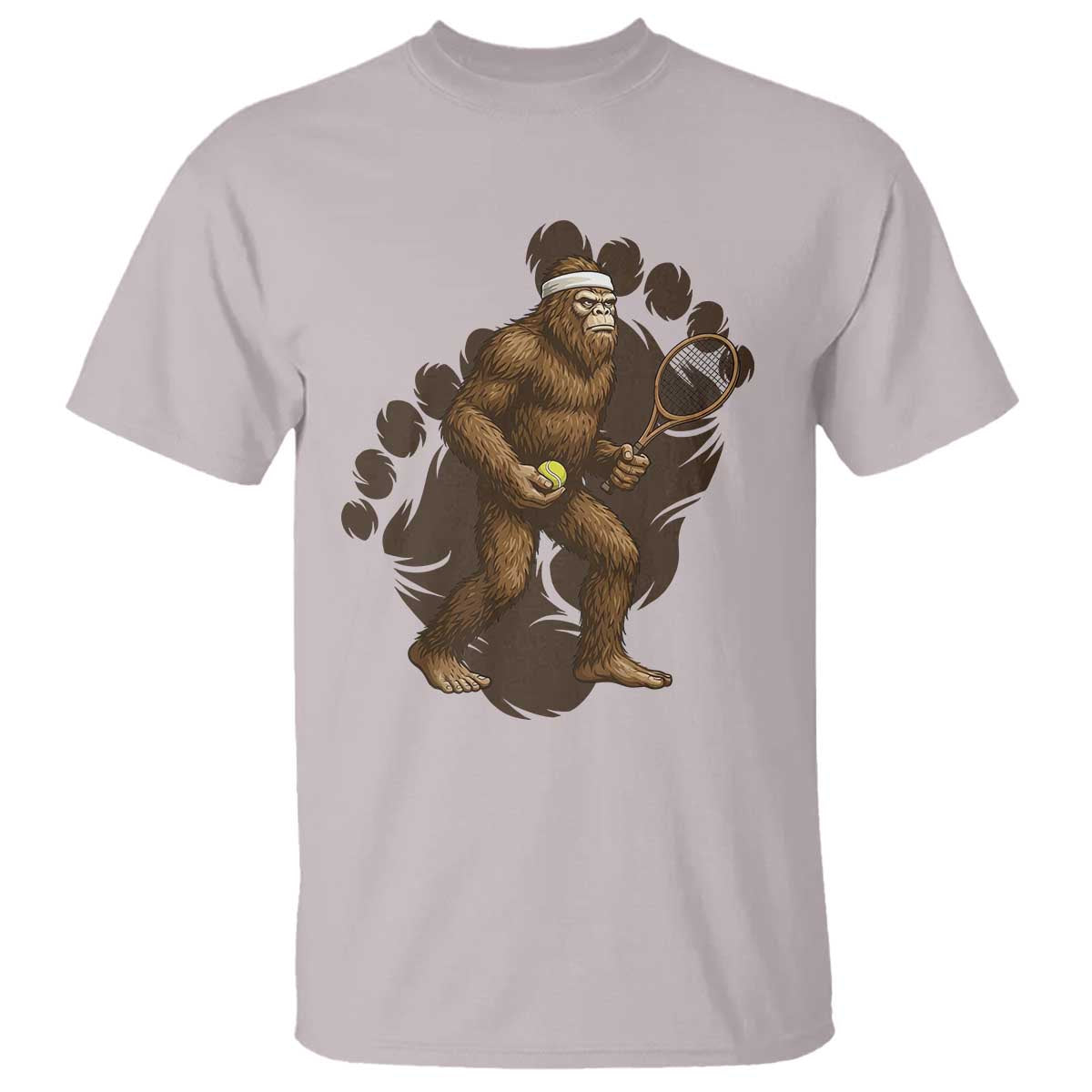 Funny Bigfoot Tennis Player T Shirt Folklore Cryptid Gift - Wonder Print Shop