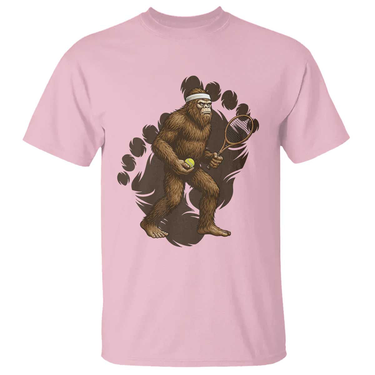 Funny Bigfoot Tennis Player T Shirt Folklore Cryptid Gift - Wonder Print Shop