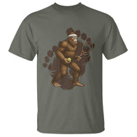 Funny Bigfoot Tennis Player T Shirt Folklore Cryptid Gift - Wonder Print Shop