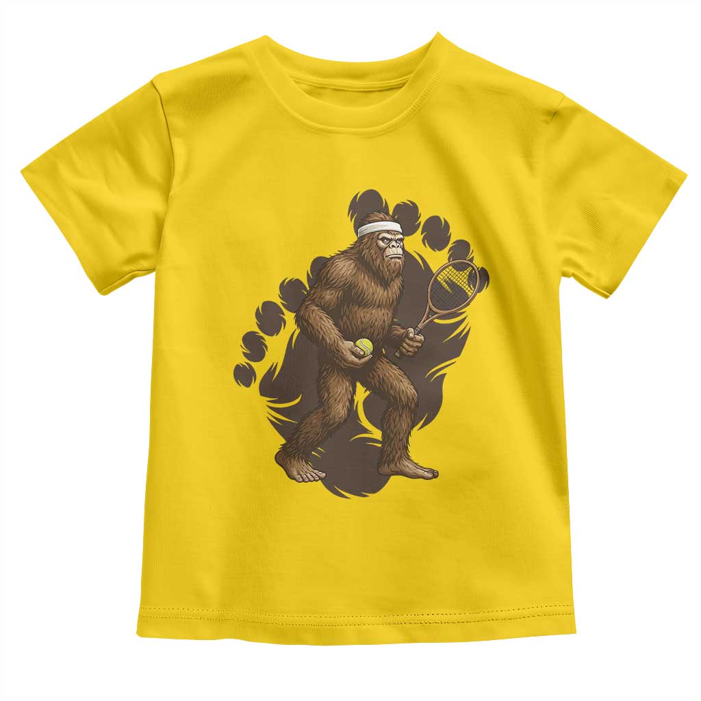 Funny Bigfoot Tennis Player Toddler T Shirt Folklore Cryptid Gift - Wonder Print Shop