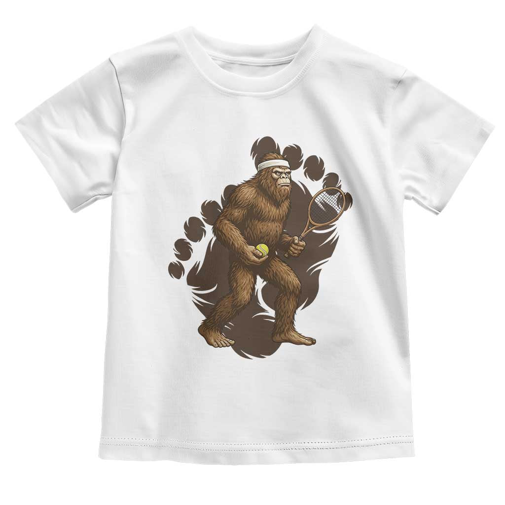 Funny Bigfoot Tennis Player Toddler T Shirt Folklore Cryptid Gift - Wonder Print Shop
