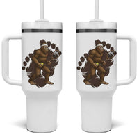 Funny Bigfoot Tennis Player Tumbler With Handle Folklore Cryptid Gift - Wonder Print Shop