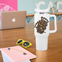 Funny Bigfoot Tennis Player Tumbler With Handle Folklore Cryptid Gift - Wonder Print Shop