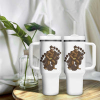 Funny Bigfoot Tennis Player Tumbler With Handle Folklore Cryptid Gift - Wonder Print Shop