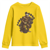 Funny Bigfoot Tennis Player Youth Sweatshirt Folklore Cryptid Gift - Wonder Print Shop