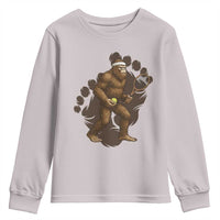 Funny Bigfoot Tennis Player Youth Sweatshirt Folklore Cryptid Gift - Wonder Print Shop