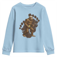 Funny Bigfoot Tennis Player Youth Sweatshirt Folklore Cryptid Gift - Wonder Print Shop
