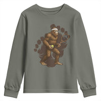 Funny Bigfoot Tennis Player Youth Sweatshirt Folklore Cryptid Gift - Wonder Print Shop