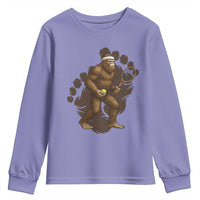 Funny Bigfoot Tennis Player Youth Sweatshirt Folklore Cryptid Gift - Wonder Print Shop
