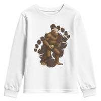 Funny Bigfoot Tennis Player Youth Sweatshirt Folklore Cryptid Gift - Wonder Print Shop