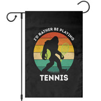 Id Rather Be Playing Tennis Garden Flag Vintage Retro Bigfoot Tennis Player Gift - Wonder Print Shop