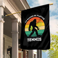 Id Rather Be Playing Tennis Garden Flag Vintage Retro Bigfoot Tennis Player Gift - Wonder Print Shop