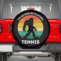 Id Rather Be Playing Tennis Spare Tire Cover Vintage Retro Bigfoot Tennis Player Gift - Wonder Print Shop