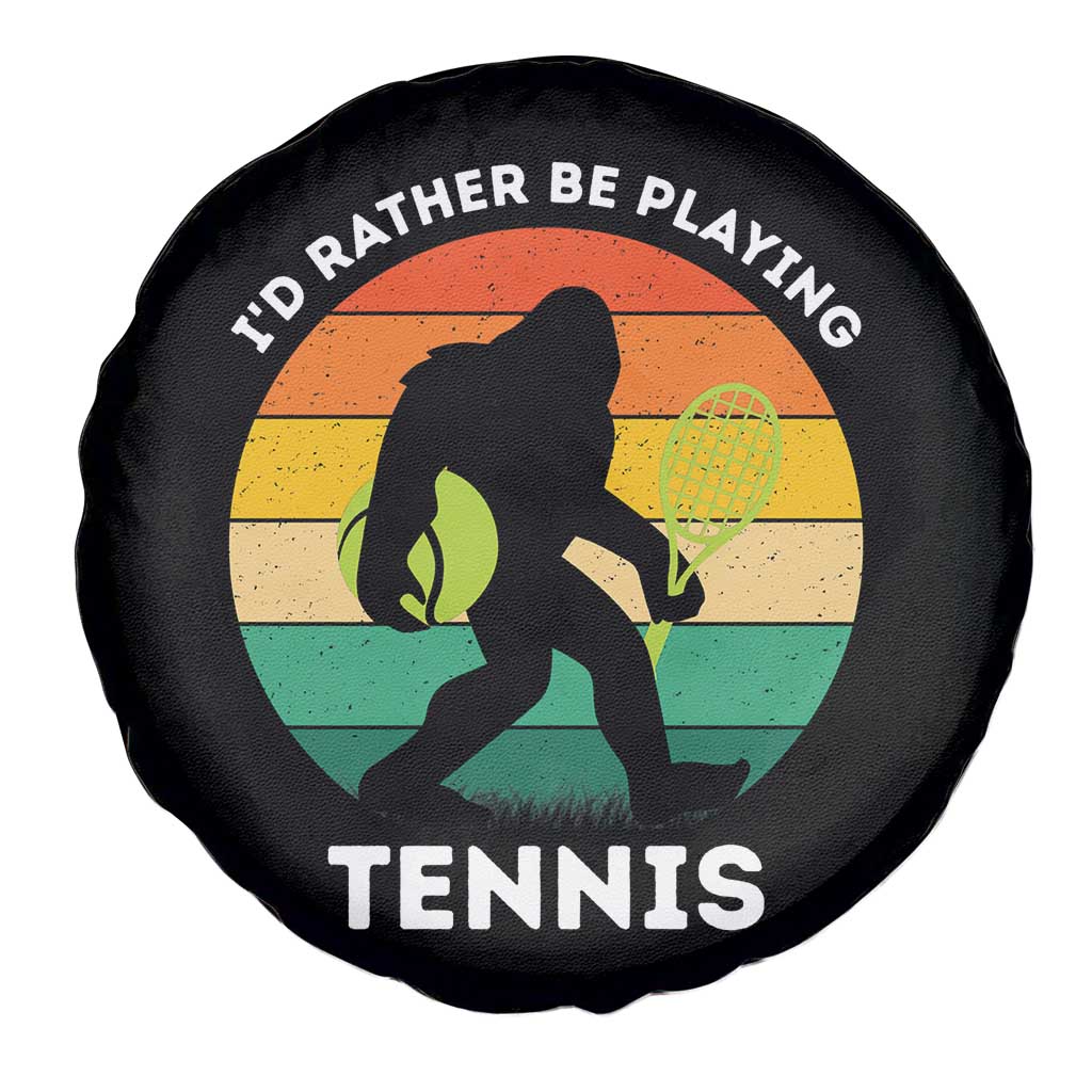 Id Rather Be Playing Tennis Spare Tire Cover Vintage Retro Bigfoot Tennis Player Gift - Wonder Print Shop