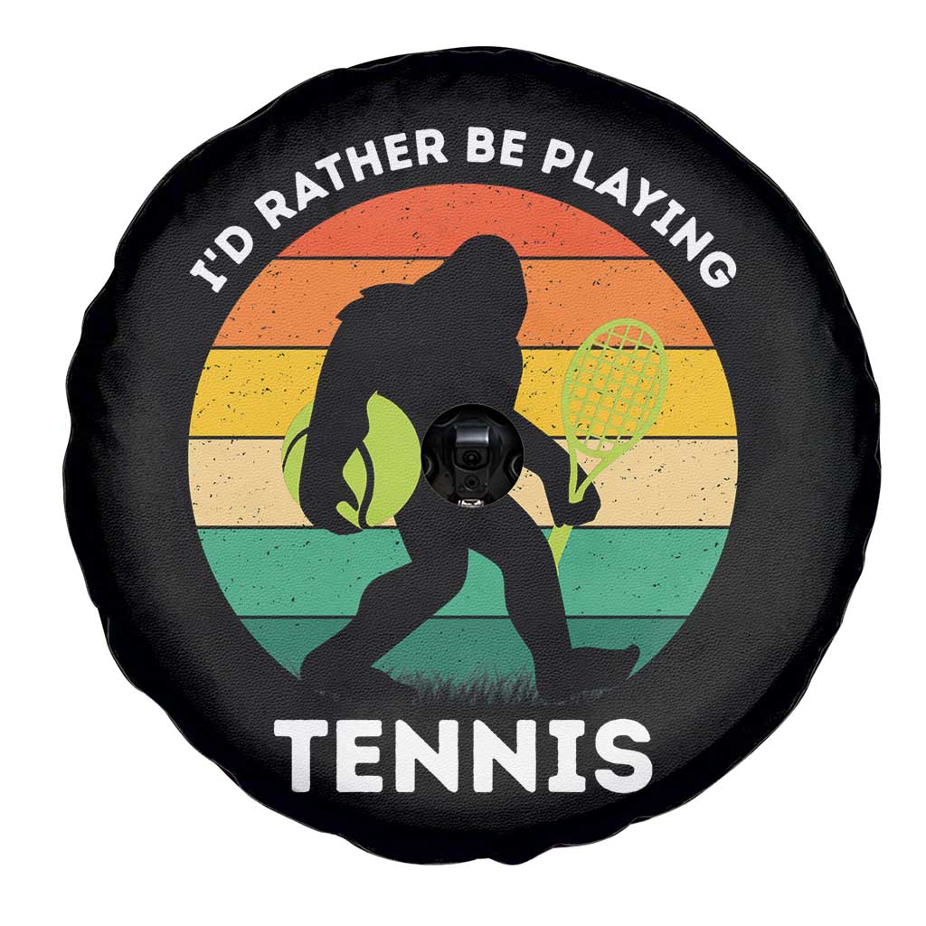 Id Rather Be Playing Tennis Spare Tire Cover Vintage Retro Bigfoot Tennis Player Gift - Wonder Print Shop