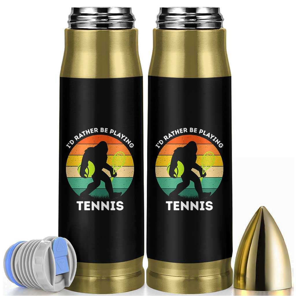 Id Rather Be Playing Tennis Bullet Tumbler Vintage Retro Bigfoot Tennis Player Gift - Wonder Print Shop
