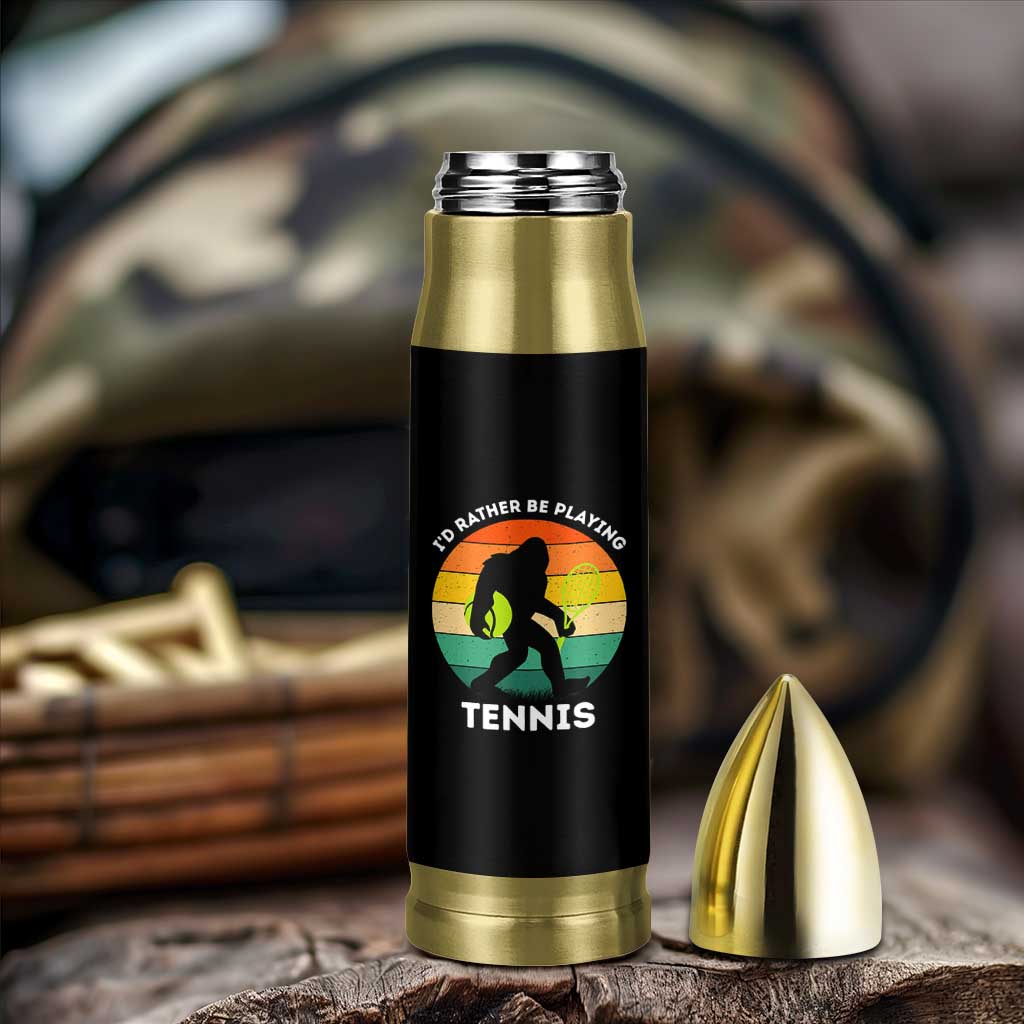 Id Rather Be Playing Tennis Bullet Tumbler Vintage Retro Bigfoot Tennis Player Gift - Wonder Print Shop