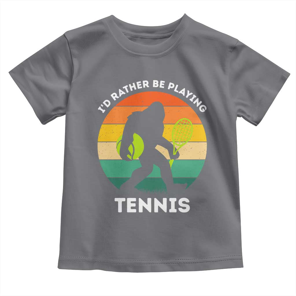 Id Rather Be Playing Tennis Toddler T Shirt Vintage Retro Bigfoot Tennis Player Gift - Wonder Print Shop