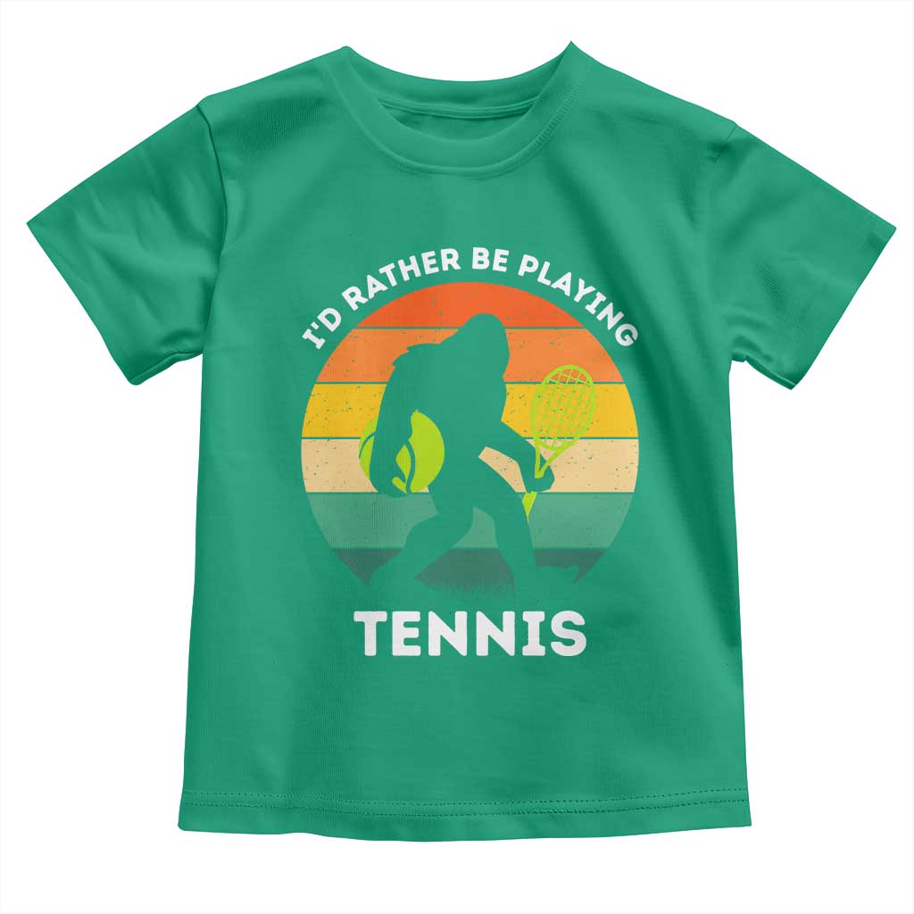 Id Rather Be Playing Tennis Toddler T Shirt Vintage Retro Bigfoot Tennis Player Gift - Wonder Print Shop