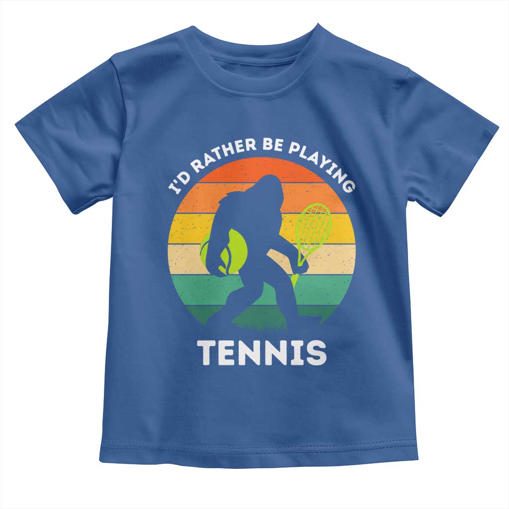 Id Rather Be Playing Tennis Toddler T Shirt Vintage Retro Bigfoot Tennis Player Gift - Wonder Print Shop