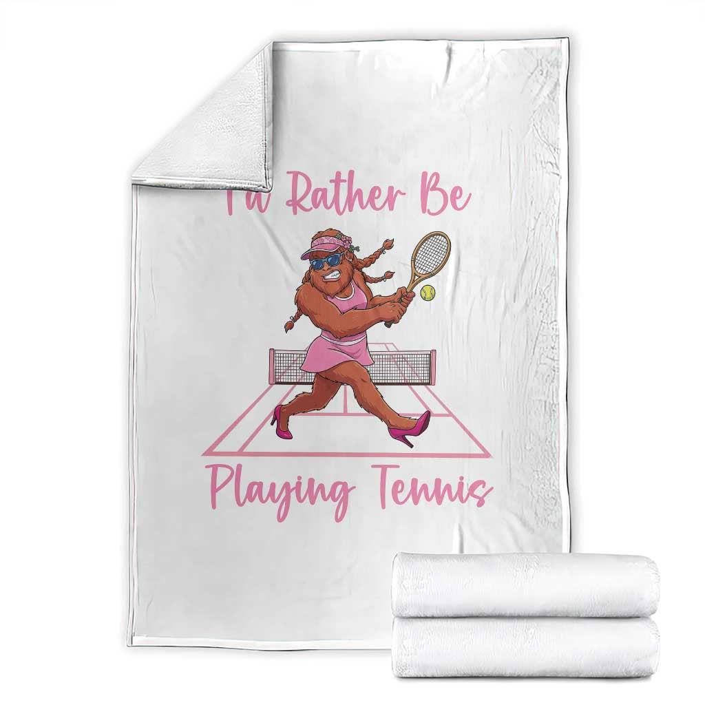 Funny Sexy Bigfoot Playing Tennis Throw Blanket Gift For Girls - Wonder Print Shop