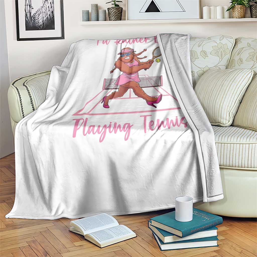 Funny Sexy Bigfoot Playing Tennis Throw Blanket Gift For Girls - Wonder Print Shop