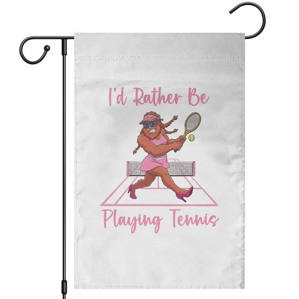 Funny Sexy Bigfoot Playing Tennis Garden Flag Gift For Girls - Wonder Print Shop