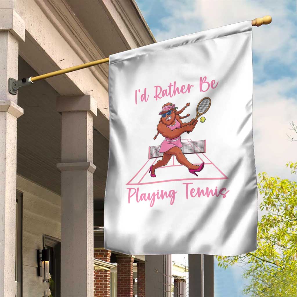 Funny Sexy Bigfoot Playing Tennis Garden Flag Gift For Girls - Wonder Print Shop