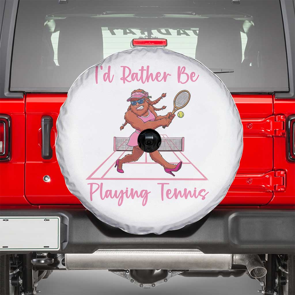 Funny Sexy Bigfoot Playing Tennis Spare Tire Cover Gift For Girls - Wonder Print Shop