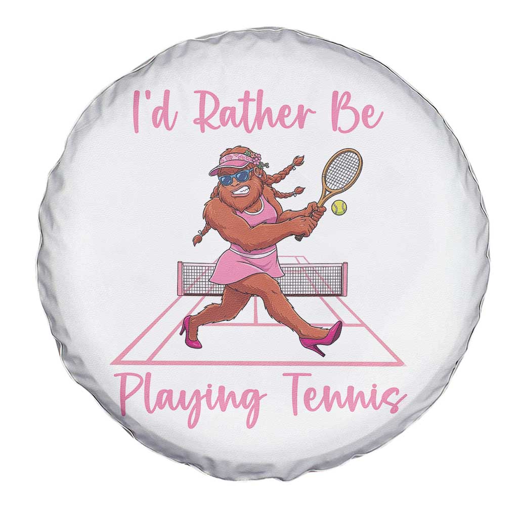Funny Sexy Bigfoot Playing Tennis Spare Tire Cover Gift For Girls - Wonder Print Shop