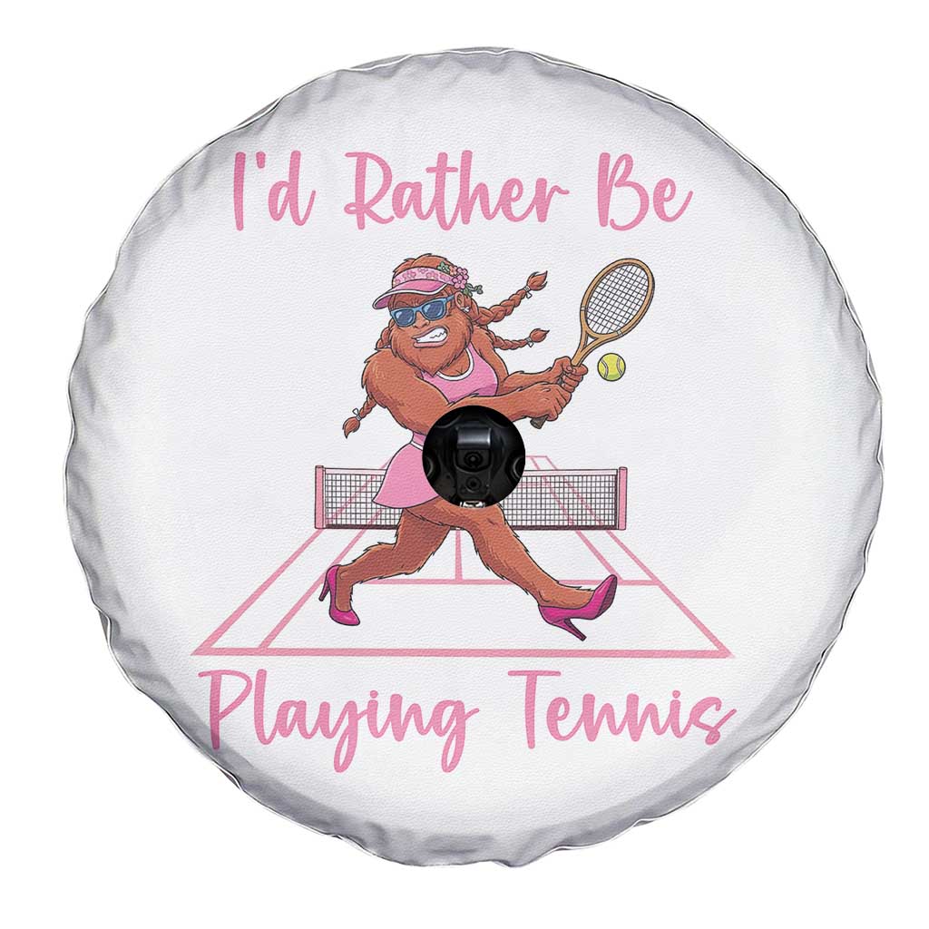 Funny Sexy Bigfoot Playing Tennis Spare Tire Cover Gift For Girls - Wonder Print Shop