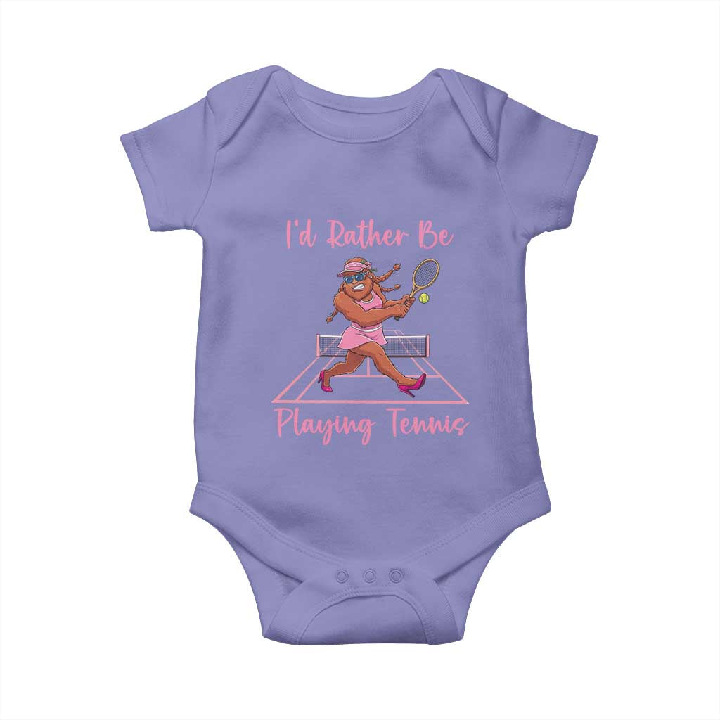 Funny Sexy Bigfoot Playing Tennis Baby Onesie Gift For Girls - Wonder Print Shop