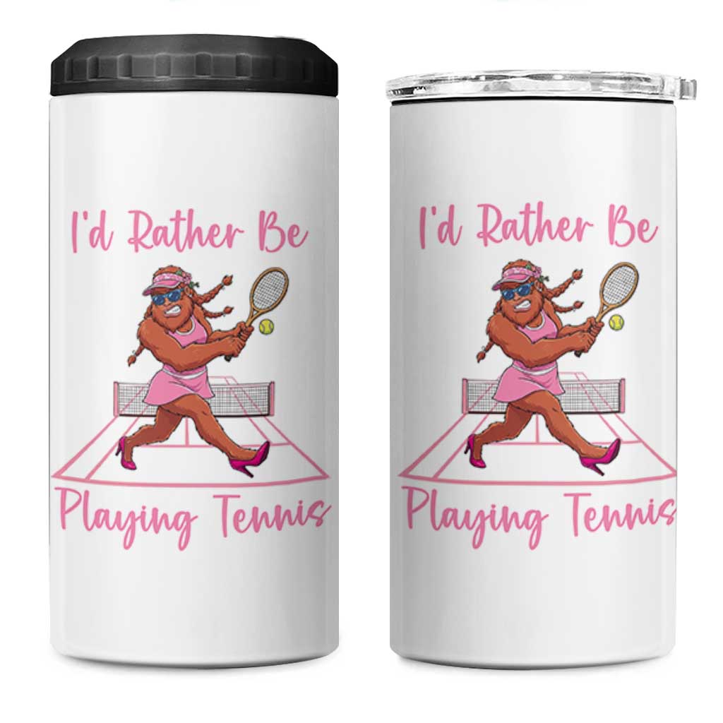 Funny Sexy Bigfoot Playing Tennis 4 in 1 Can Cooler Tumbler Gift For Girls - Wonder Print Shop